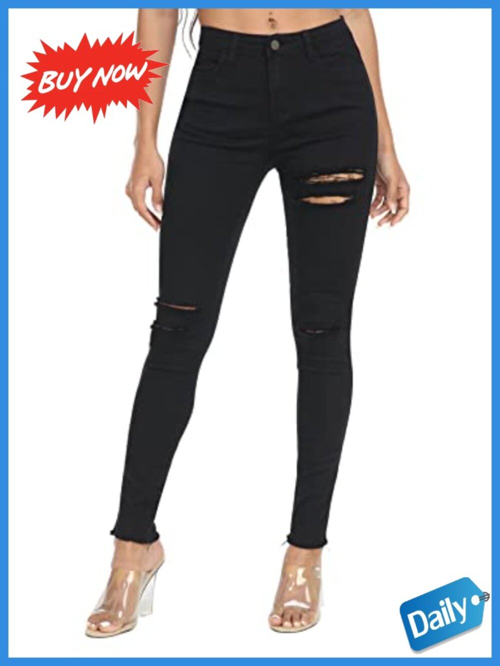 Womens Hyper Ultra Stretch Comfy Mid-Rise Skinny Jeans Jegging